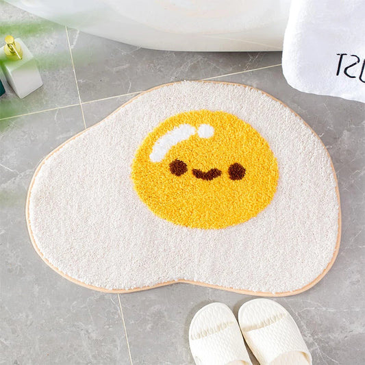 40 * 60Cm Imitation Cashmere Cartoon Carpet Egg Pouch Children'S Floor Mat Bathroom Household Doorstep Mat