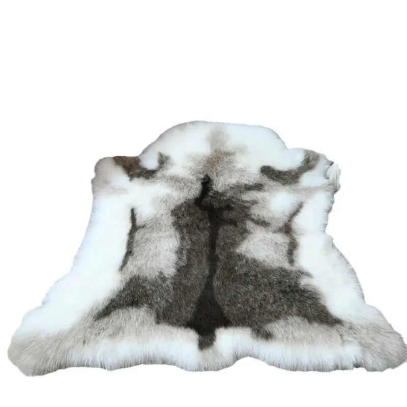 Modern Minimalist Machine Washable Faux Reindeer Fur Carpet Bedroom Blanket Floor Mat Bedside Faux Animal Blanket