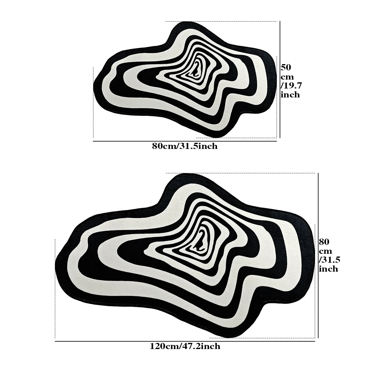 Irregular Carpet Living Room Bedroom Home Decoration Modern Rug Black White Floor Mat Entry Doormat Area Rugs Machine Washable