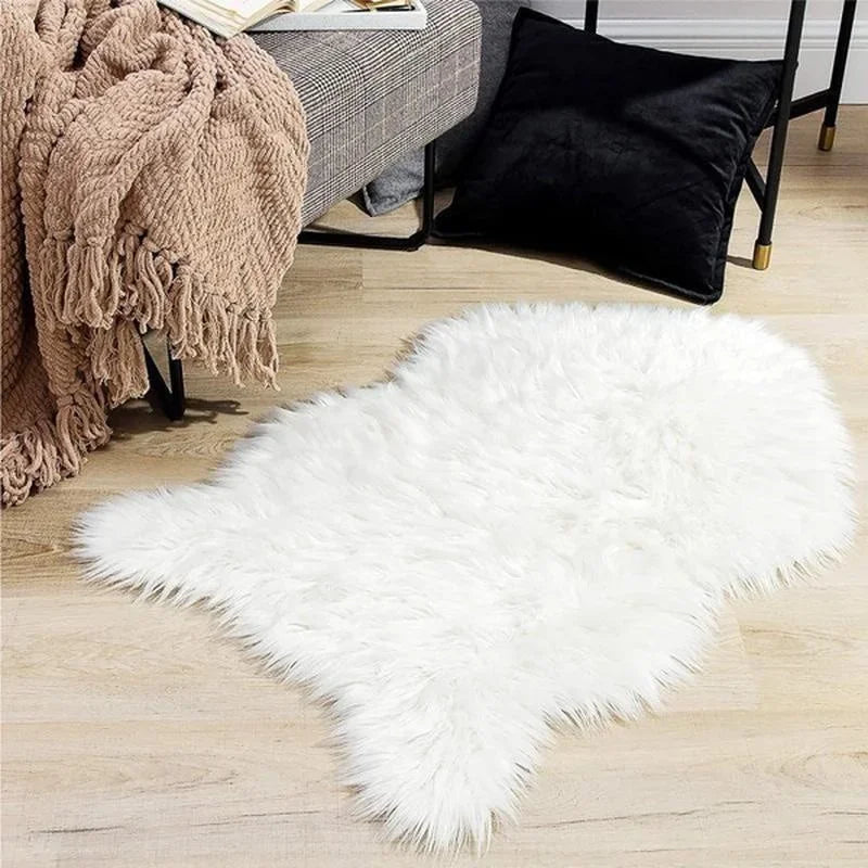 40x60cm/60x90cm/75x100cm Imitation Wool Pad New Sheepskin Soft Fur Carpet Long Hair Fish Shape Plush Rugs Bedroom