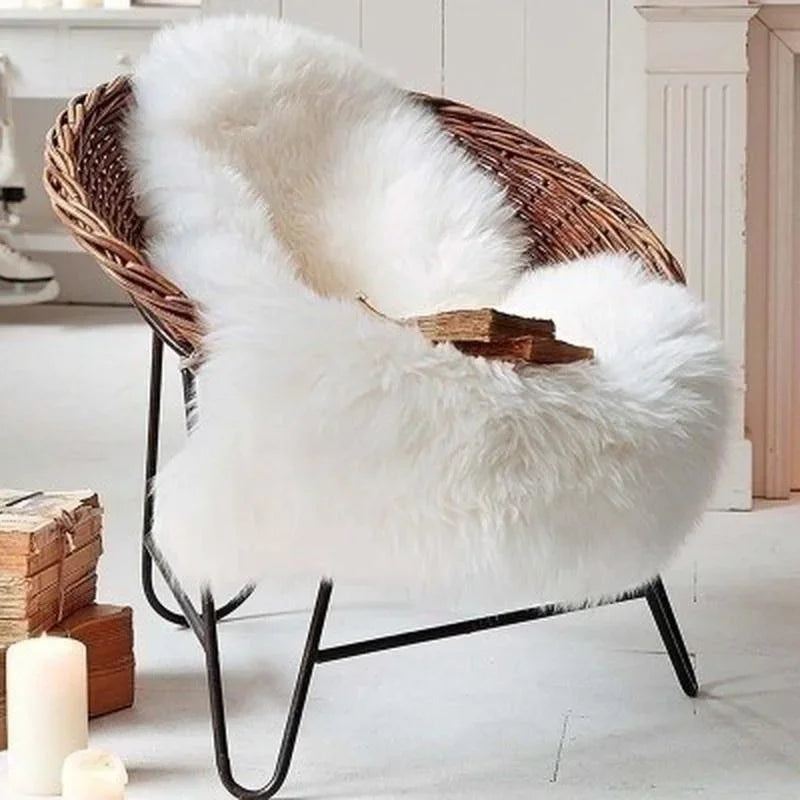 40x60cm/60x90cm/75x100cm Imitation Wool Pad New Sheepskin Soft Fur Carpet Long Hair Fish Shape Plush Rugs Bedroom