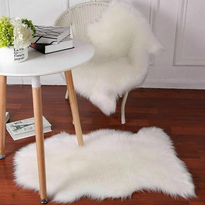 40x60cm/60x90cm/75x100cm Imitation Wool Pad New Sheepskin Soft Fur Carpet Long Hair Fish Shape Plush Rugs Bedroom