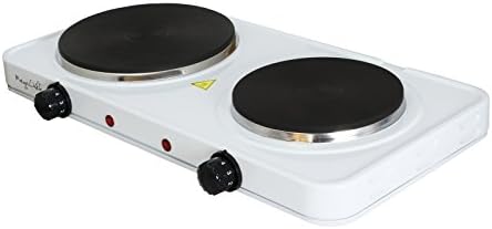 MegaChef Dual BurnerCompact Portable Electric Cooktop for On-the-Go Cooking