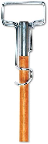 Spring Grip Mop Handle - 60in Metal Head with Wood Dual Grip