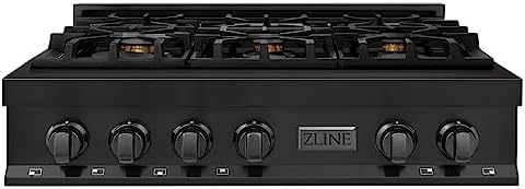 ZLINE Legacy 36-in Gas Range Italian Brass 6 Burners Black Stainless Steel