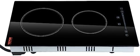 VEVOR 12-inch Glass Electric Cooktop Built-In with Timer Kids Safety Lock