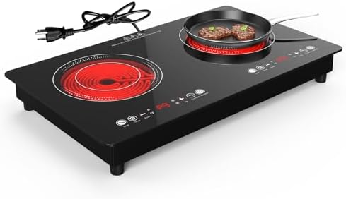 Bright Red 24-inch Electric Cooktop 2400W