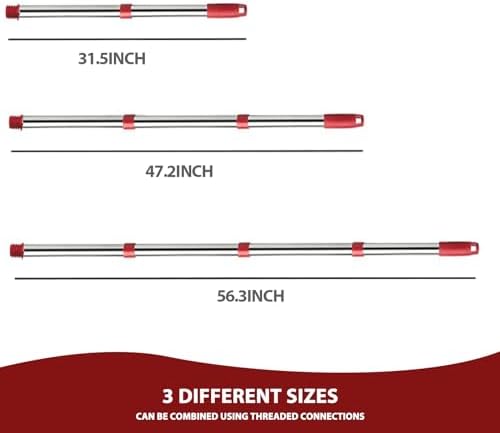 4-Section Spin Mop Handle Easywring Compatible
