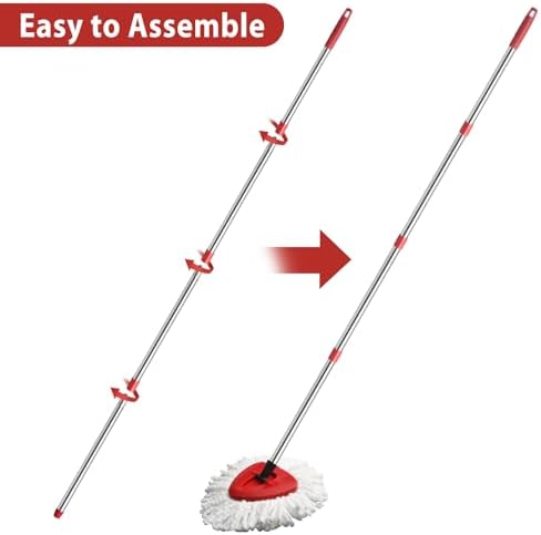 Two-Piece Mop Set for Perfect Cleaning with Microfiber Heads