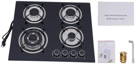 Sturdy 23-inch Gas Cooktop 4 Burners Flame-Saver Design