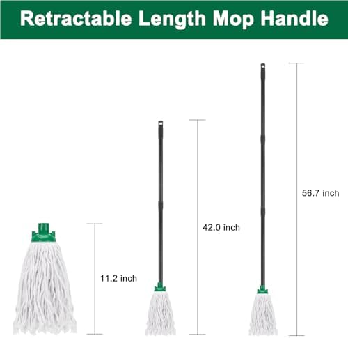 KeFanta 2-Piece Mop Set with 1 Handle and 2 Green Heads