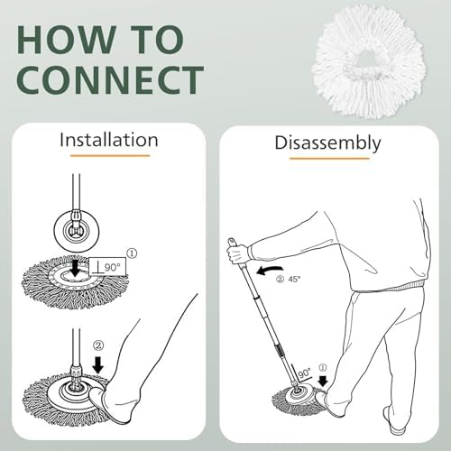 4Pack Spin Mop Replaceable Heads White - Compatible with EasyWring Spinning Mop 1-Tank