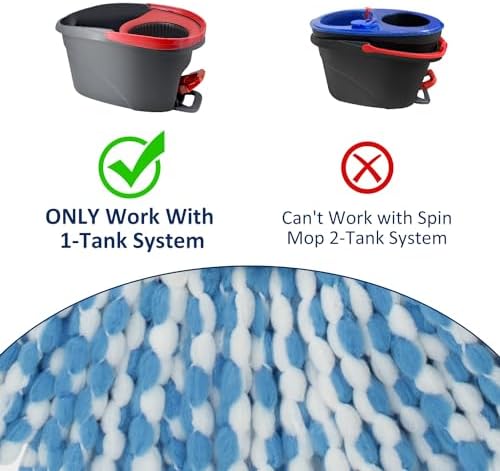 Replacement Mop Heads For Oceda EasyWring Mop - 2-Pack