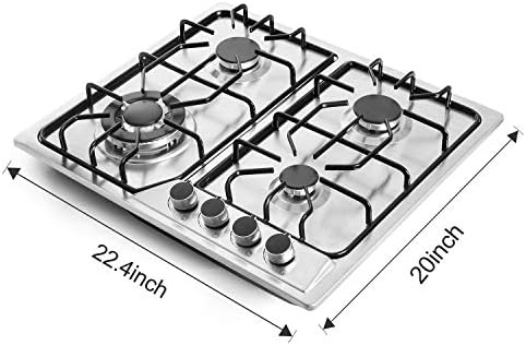 22-inch 4-Burner Built-In Gas Cooktop with NGLPG Conversion