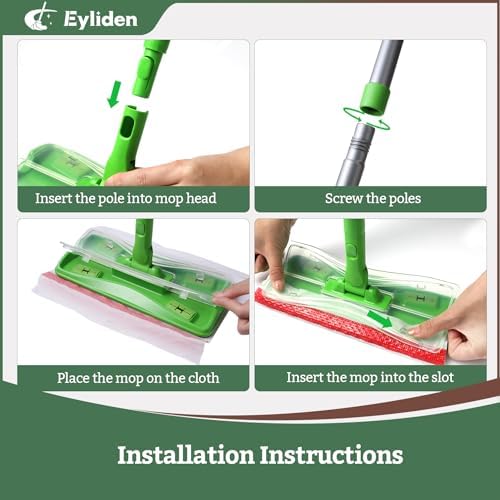 Eyliden Mop Kit with 24 Refills for Multi-Surface Floors