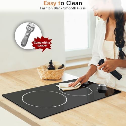 Noxton 110V Electric Cooktop - 2 Burner Plug In Stove Top