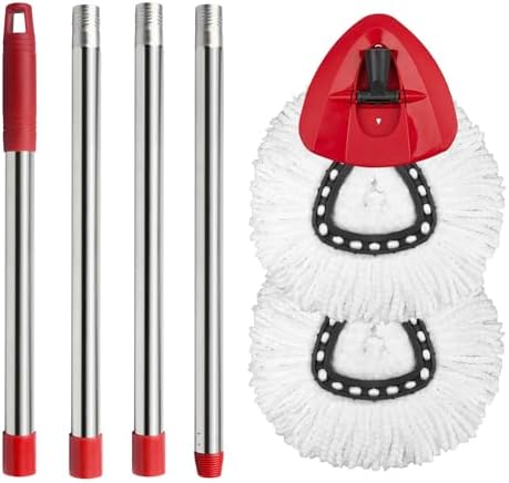 Two-Piece Mop Set for Perfect Cleaning with Microfiber Heads