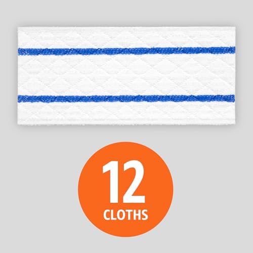 Amazon Basics Mop Heads Replacements - 12 Count Wet Mopping Cloth Refills
