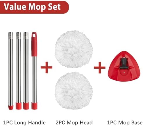 Two-Piece Mop Set for Perfect Cleaning with Microfiber Heads