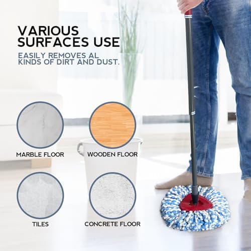 3-Pack Spin Mop Heads Deep Cleaning Machine Washable