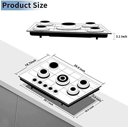 30-Inch Stainless Steel Dual-Fuel Gas Cooktop With Wok Stand