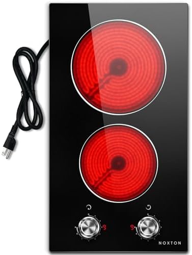 Noxton 110V Electric Cooktop - 2 Burner Plug In Stove Top