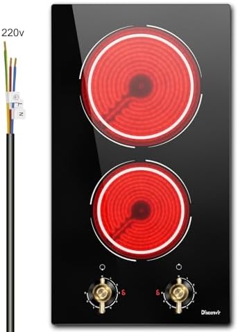 2-Burner Electric Cooktop - 3000W Cooking Power - 9 Power Levels