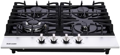 Versatile 24-Inch Dual-Fuel Built-In Gas Cooktop with Tempered Glass