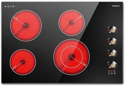 KarinAR Built-In Electric Cooktop 30-inch with Touch Knob Controls