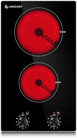AMZCHEF 12Inch 2 Burner Electric Cooktop