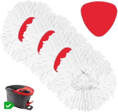 4Pack Spin Mop Replaceable Heads White - Compatible with EasyWring Spinning Mop 1-Tank