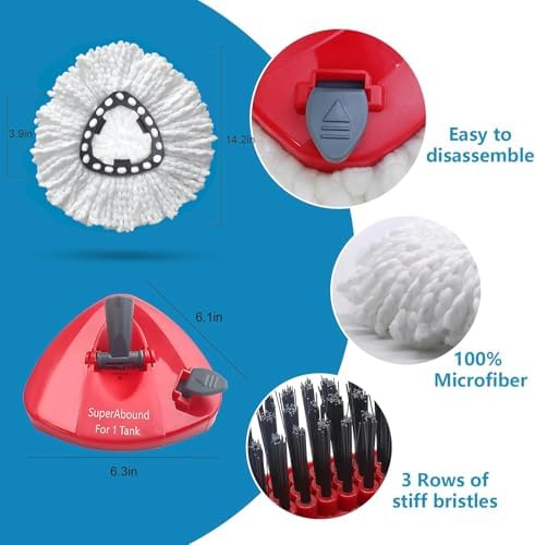 Perfect Mop Replacement Set for EasyWring 1 Tank System with Adjustable Handle