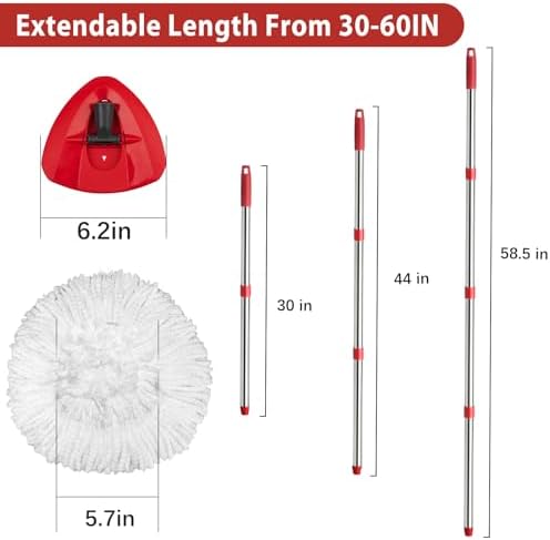 Two-Piece Mop Set for Perfect Cleaning with Microfiber Heads