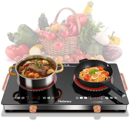 2-Burner Electric Cooktop 2000W Power 24 Inch Safe Portable Timer Included