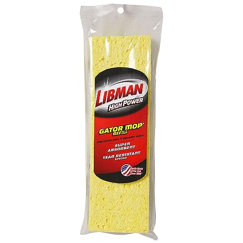 Libman Commercial 3959 Big Gator Yellow Mop with Brush RefillPack of 6