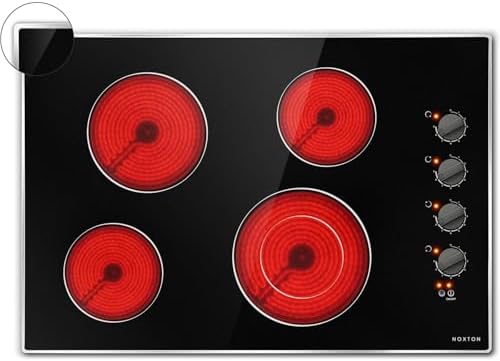 30-inch Built-in Electric Cooktop with Glass Protection - 4-Burner Knob Control