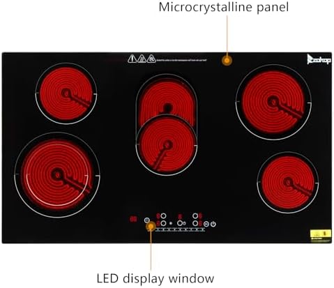 Winado 5-Burner Electric Dual Surface Cooktop with Timer Safety Lock