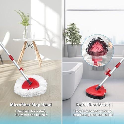 Replacement Heads and Brush Set for O Cedar EasyWring Mop System