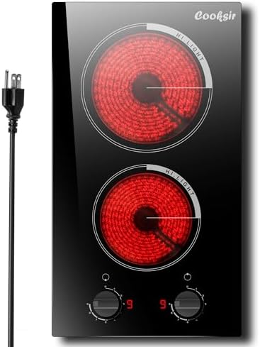 110V Professional 2-Burner Electric Cooktop - Durable Efficient