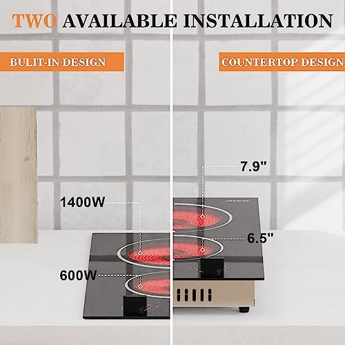 Effortless 110V Plug-In Electric Cooktop with 1400W Power Safety Features