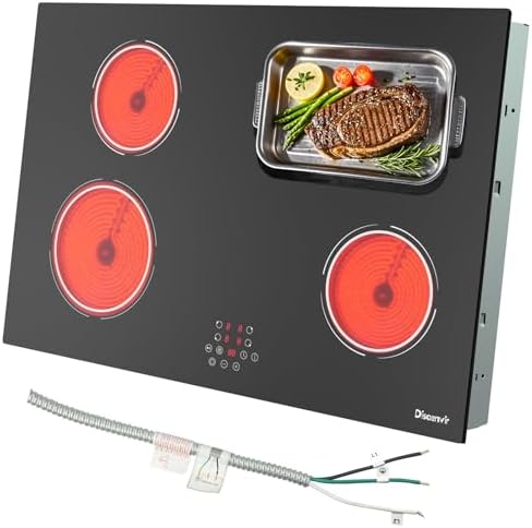 30-Inch 6400W Electric Cooktop with Timer Safety Features