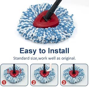 6-Pack Spin Mop Replace Heads for Oceda RinseClean 2-Tank System