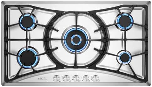36-Inch LPGNG Convertible Gas Stove with Flame Protection