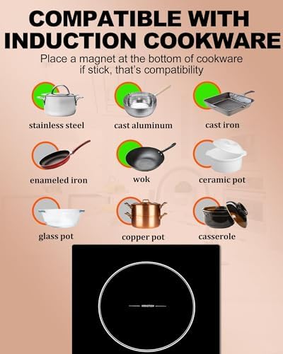Weceleh 12-inch Induction Cooktop - 2 Burners 3300W Child Safety Timer