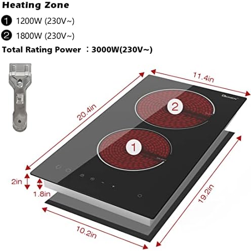 12-inch Electric Cooktop GIONIEN 3000W Touch-Controllable Effortless Cooking