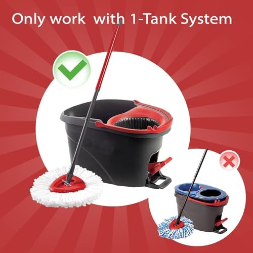 3-Piece Premium Microfiber Mop Replace Head EasyWring 1-Tank System Machine Washable