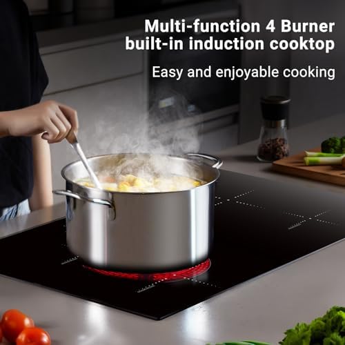 AMZCHEF Electric Cooktop 30 Inch with 4BOOST Burners