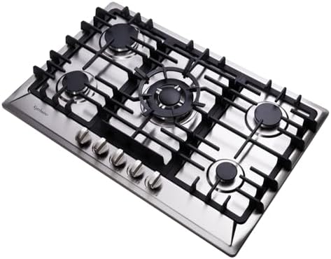 Versatile 5-Burner Stainless Steel Gas Cooktop