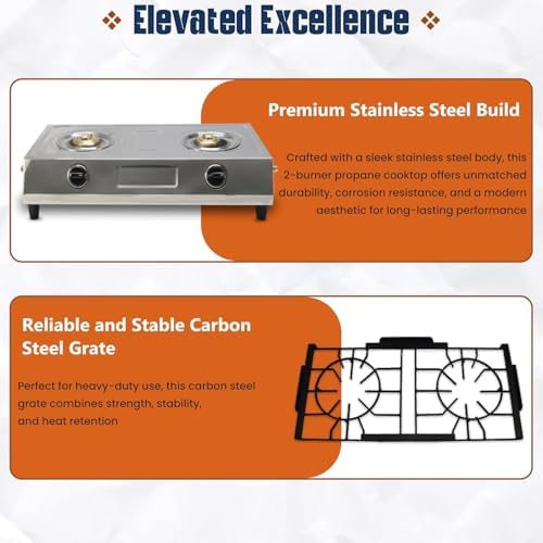 Dual-Burner Propane Stove for Outdoor Cooking