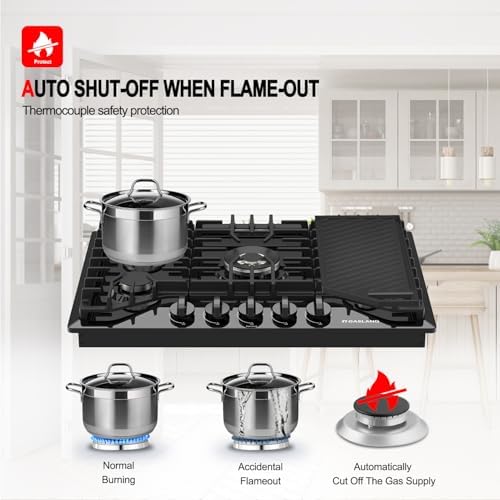 GASLAND 5-Burner Plug-In Cast Iron Grill NO gas needed